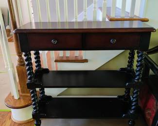 BENCHCRAFT BOOK SHELF WITH TWO DRAWERS $60