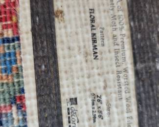 KARASTAN WOOL KIRMAN 4'3" X 6' BEAUTIFUL AREA RUG WITH MATCHING RUGS OF VARIOUS SIZES $50 TO $200 APPROX 5 MATCHING