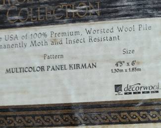 KARASTAN WOOL KIRMAN 4'3" X 6' BEAUTIFUL AREA RUG WITH MATCHING RUGS OF VARIOUS SIZES $50 TO $200 APPROX 5 MATCHING