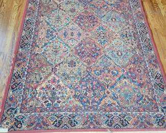 KARASTAN WOOL KIRMAN 4'3" X 6' BEAUTIFUL AREA RUG WITH MATCHING RUGS OF VARIOUS SIZES $50 TO $200 APPROX 5 MATCHING