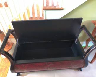 BOMBAY FLORAL DESIGN STORAGE BENCH AND ENTRY TABLE WITH DRAWERS AND DOORS $75 EACH