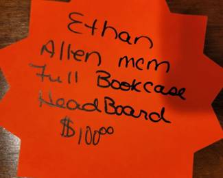 ETHAN ALLEN FULL HEADBOARD BOOK SHELF IN ONE $100