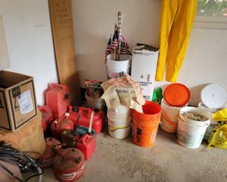 Gas cans and driveway salt!
