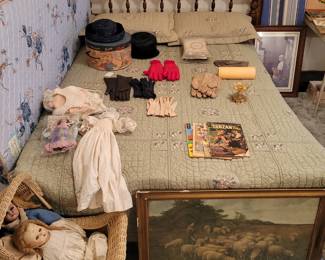 Matching bed frame to the other two dressers. 