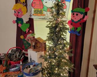 Vintage Melted Popcorn Plastic Christmas Decorations 70's