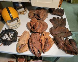 Antique baseball gloves. 