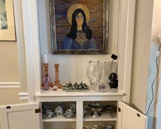 Original art, teacups, crystal, name card holders