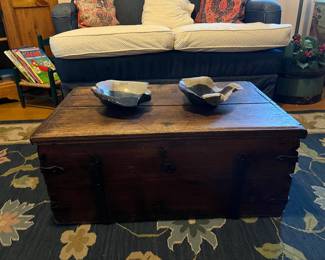 Antique chest, pottery