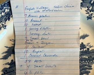 Listing of Olde Staffordshire English Village China