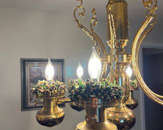 Beautiful Brass Statement Chandelier is for sale