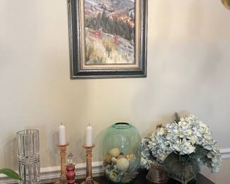 Pink depression ware, decorative items, Original Art