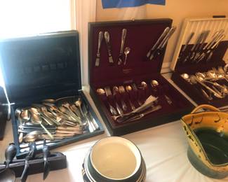 Silver plate flatware sets