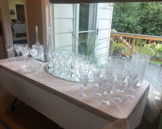 Waterford Lismore wine glasses; Bohemian crystal