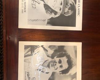 Autographed John McEnroe, Tatum O'Neil and Bjorn Borg pictures c1985 tennis vintage