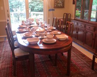 Chinese teak dining room set