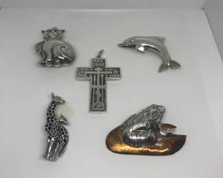 Signed sterling brooches