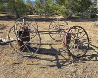 116  Wooden Horse Drawn Wagon Frame 