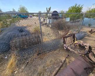 3860  Chain Link Fencing, Chicken Wire, and Bench Seat 
