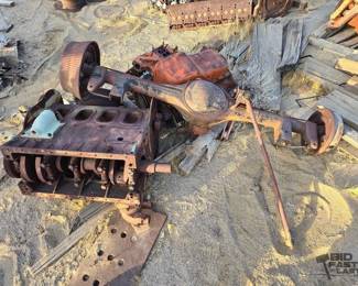 2508  2 Engine Blocks and rear Axle 