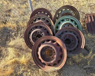 3036  7 Vintage 6Lug Artillery Wheels 