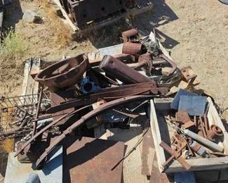 3812  Pistons, Engine Block, Valve Cover, Exhaust Manifolds and Misc Car Parts 