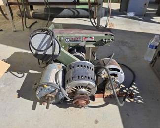 1018  Central Machinery Belt Sander and 3 Fan Motors 