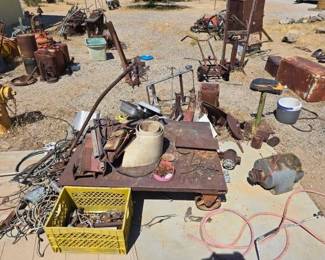 1062  Metal Cart Jack Stands and Parts 