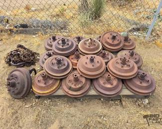 3844  19 Brake Drums and Chain 