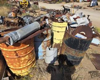 2200  Four 55 gal Drums and Two 5 Gal buckets full of Scrap Metal 