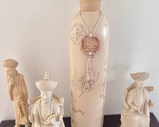 Hand carved Asian pieces in resin 