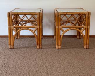 Vintage Bamboo 2 End Tables 