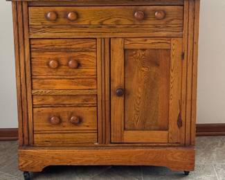Oak Washstand Cabinet 