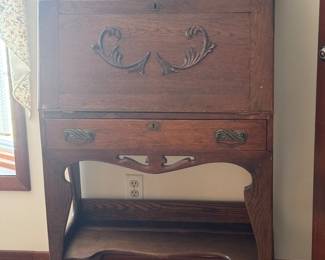 Antique Slant Front Secretary Writing Desk