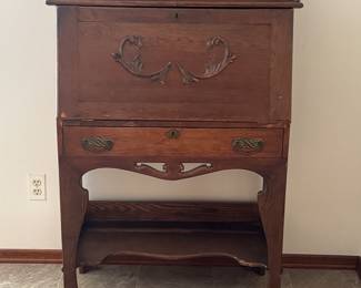Antique Slant Front Secretary Writing Desk