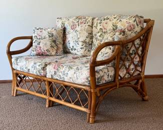 Vintage Bamboo Love Seat