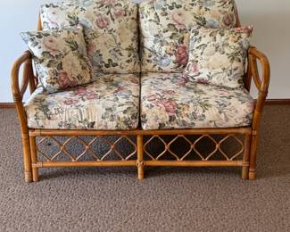 Vintage Bamboo Love Seat