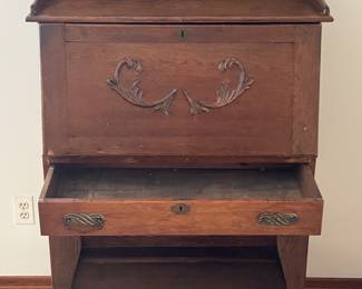 Antique Slant Front Secretary Writing Desk