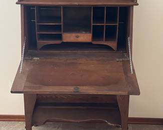 Antique Slant Front Secretary Writing Desk