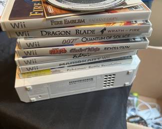 Wii with controllers and games