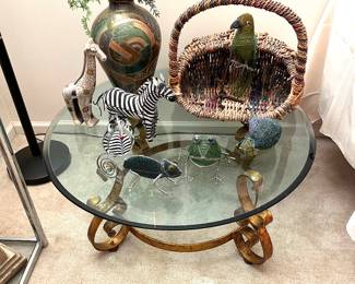 Mid Century Glass Top Coffee Table - Very heavy 