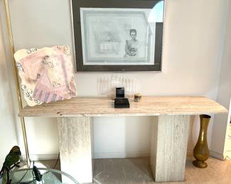 Mid Century Marble Altar Table 