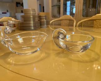 Signed Steuben Snail Dishes 