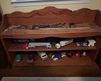 Hand crafted shelving unit with detail