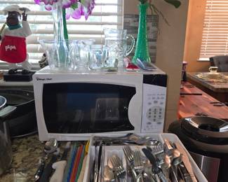 Microwave and Flatware