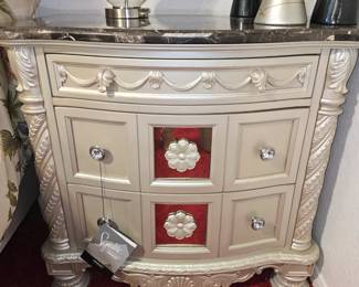 Signature Series 3 Drawer Nightstand with Marble Top