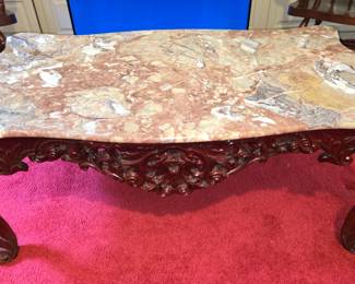 Marble Top Ornate Coffee Table