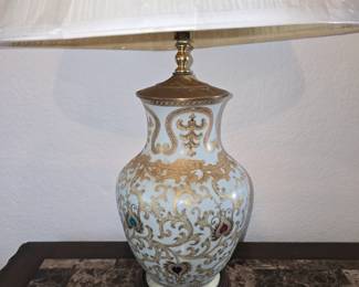 Oriental Influence Lamp with Gold Detail