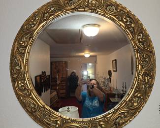 Round Ornate Gold Mirror - FAMILY PULLED