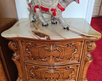 Marble Top 2 Drawer Nightstand-'We have 2