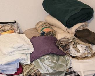 Lots of linens and King Size Sheets